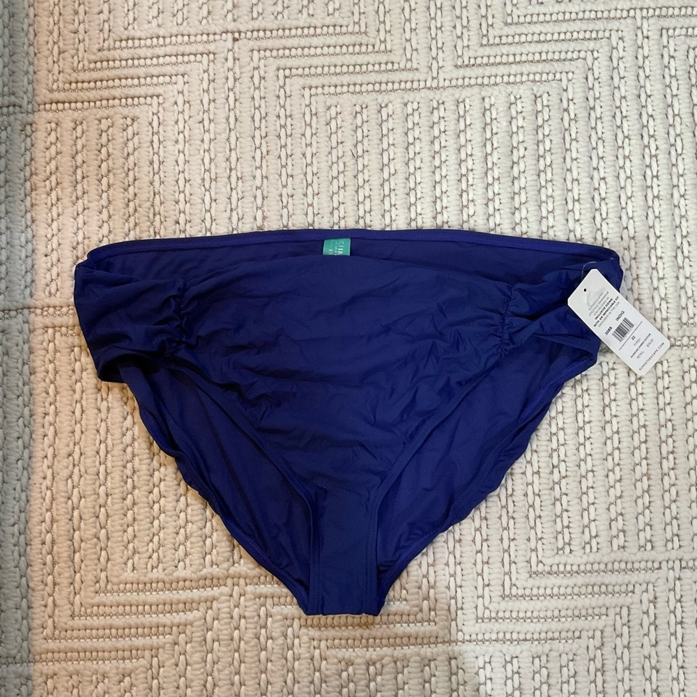 Sunsets Escape Indigo Shoreline Shirred Swim Bottoms Size 22 NWT
